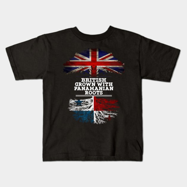 British Grown With Panamanian Roots - Gift for Panamanian With Roots From Panama Kids T-Shirt by Country Flags